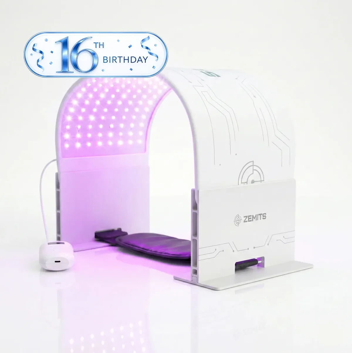Arched LED light-therapy body panel